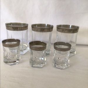 (6) Silver Rim Cocktail glasses